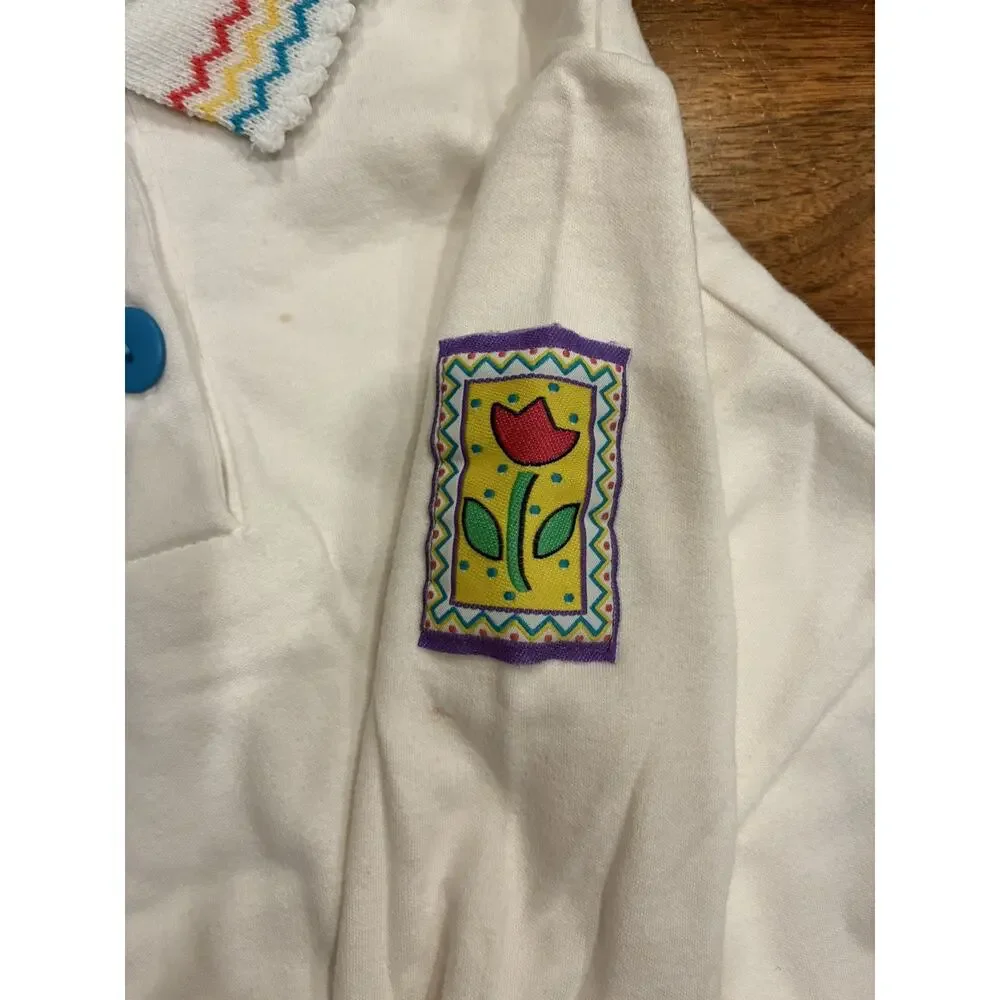 RARE Vintage 80s 90s Oshkosh B'Gosh collared shirt floral sleeve Sz 6